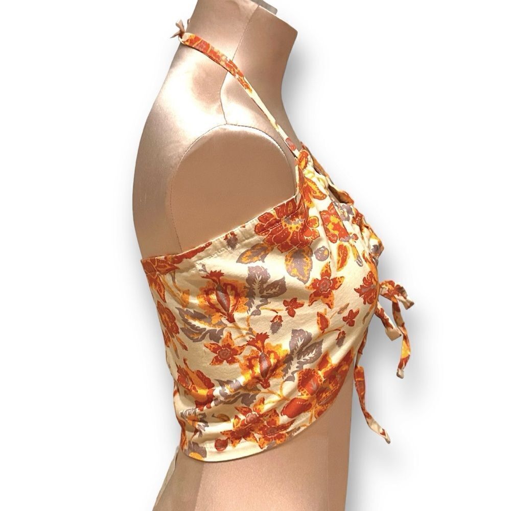 🔴2 for 40🔴Free People Intimately bandeau convertible floral orange purple S. - Picture 11 of 15